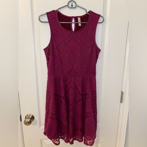 Scoop-Neck Cranberry Dress